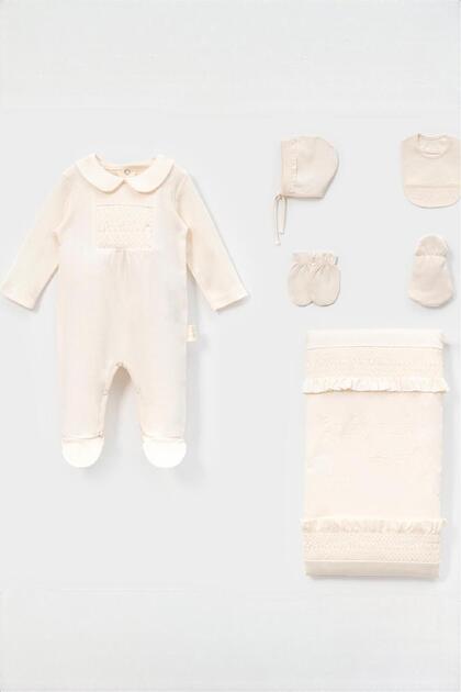 Born to Be Loved Newborn Baby Girl Romper with Blanket 6 Piece Hospital Release Bodysuit Set