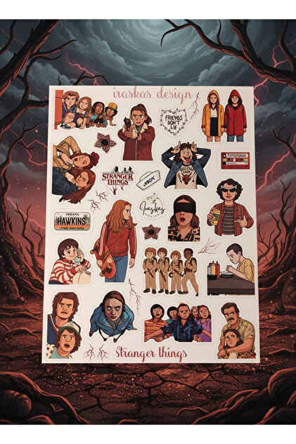 iraskas design Stranger Things Fan Sticker Seti – 2 Adet | A5 Boy
