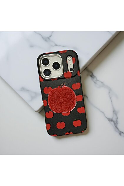 iPhone 16 Pro Max (6.9 Inch) Compatible Embossed Figured Patterned Leather Look Cute Case