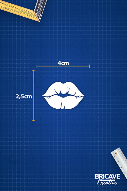 Bricave Plaka Öpücük Araba-Motosiklet Cam Etiket Sticker 4x2,5cm