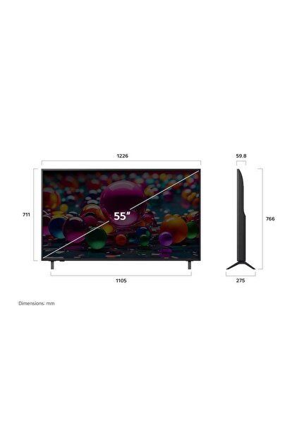 LG 55 inç UHD AI UA84 4K Akıllı TV AI HDR10 WebOS25 2025
