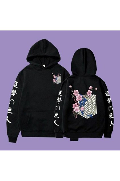 Attack on Titan Anime Manga Printed 3 Thread Quality Hooded Sweatshirt