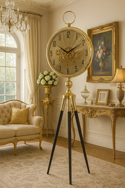 dunyazuccaciye Vintage Çarklı Gold Ayaklı Saat - Fiyatı, Yorumları