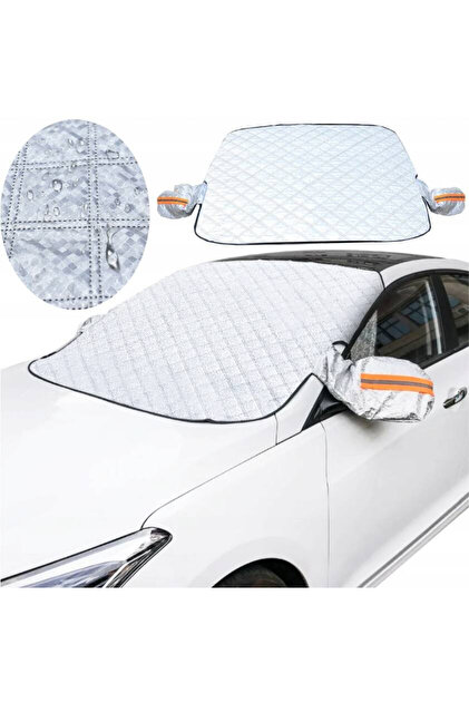 Parasolar anti-inghet protectie parbriz si oglinzi, 147x120 cm, 6 magneti, poliester 190T, gri