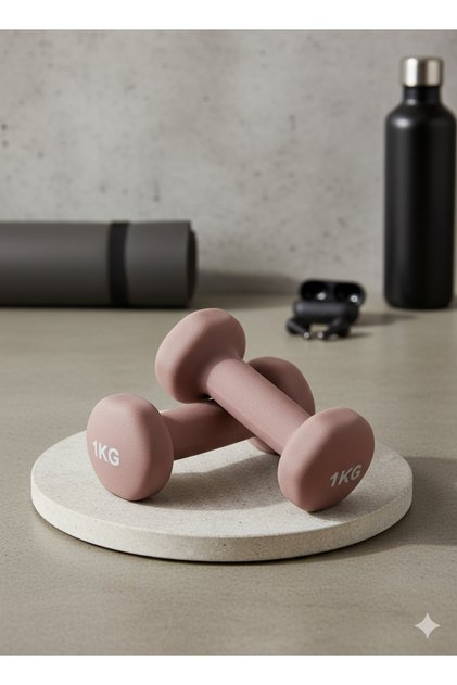 Vinly Neoprene Kaplamalı Döküm Demir Dambıl Estetik Soft Pilates Fitness Ağırlığı 2 adet x 1 KG