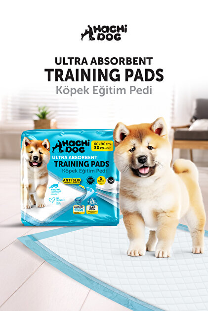 Hachi Dog Köpek Eğitim Pedi 60x90 Kaydırmaz Bantlı 5 Katman 30