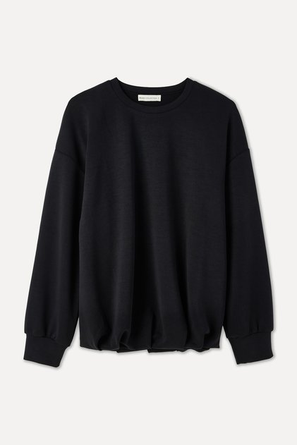 Women's Black Modal Blend Crew Neck Oversize Sweatshirt
