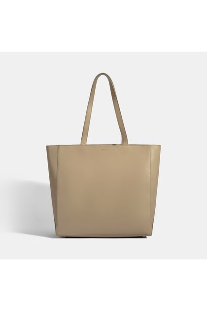 Women's Beige Leather Shoulder Bag