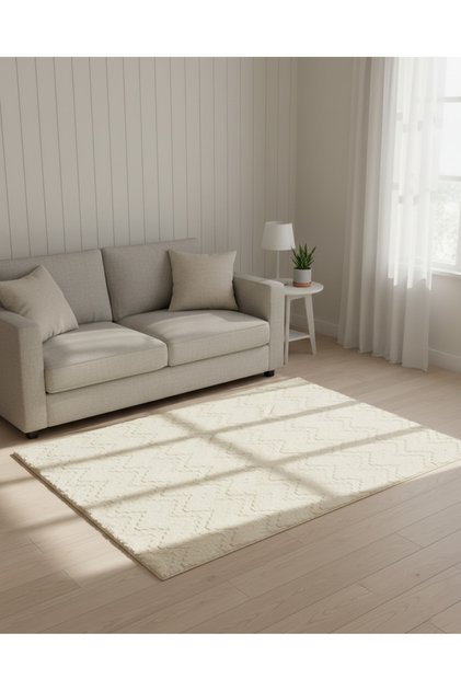 Cream Faux Fur Area Rug