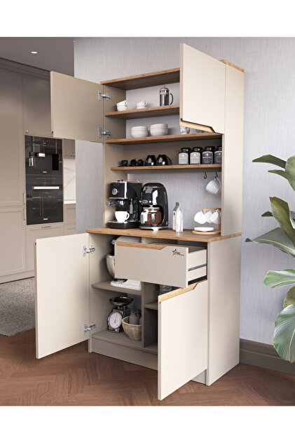 Yıldız elegance Çok Amaçlı Kahve Köşesi Dolabı Kendinden Kulplu