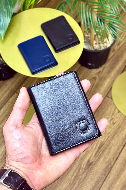 Roco Black Genuine Leather Magnetic Men's Wallet Small and Convenient