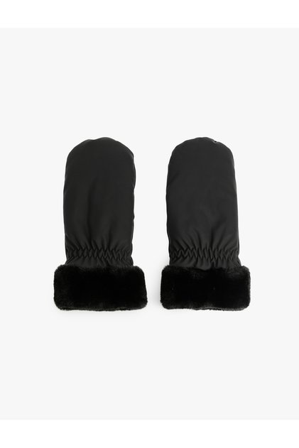 Faux Fur Detailed Lined Gloves