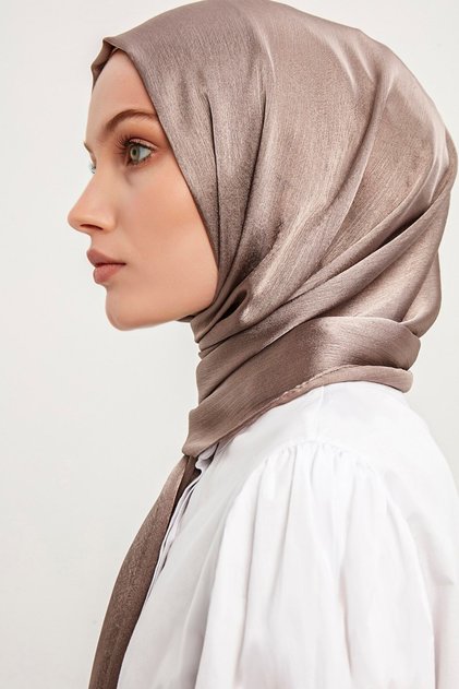 Hijab Women's Janjan Crinkle Evening Dress Shawl-Mink- 70X190Cm