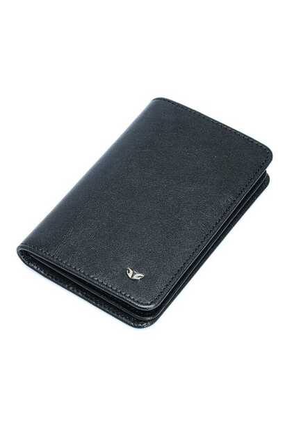 Black Genuine Leather Unisex Credit Card Holder - S1Kk00001508-A97