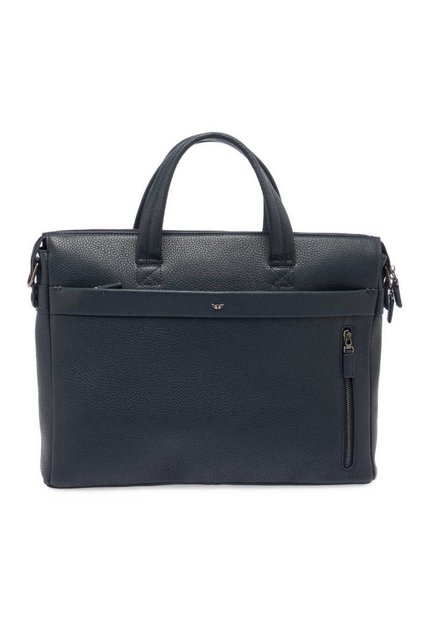 Navy Blue Genuine Leather Men's Briefcase - S1Ev00021120-A38