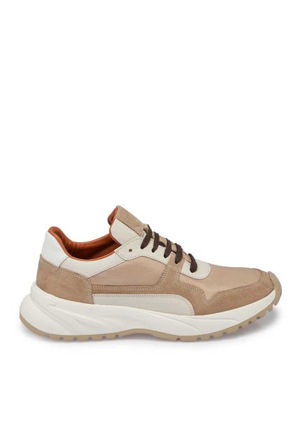 Bej Deri-Tekstil Erkek Sneaker - E24I1AY56712-B79
