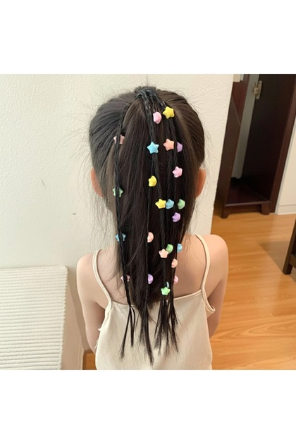Beaded Braided Hairpiece Hair Elastic Buckle Star Heart