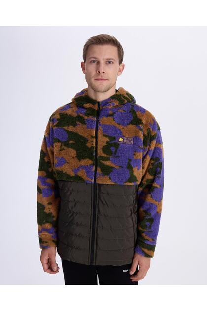 Kappa Authentic Alter Jacket Erkek Camel-Haki-Mor Regular Sherpa