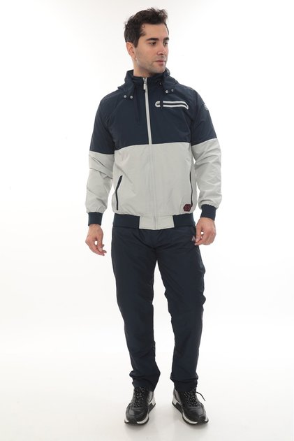 Twill Combed Fabric Coming Out Hooded Men's Sports Tracksuit Set 4410