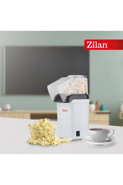 Aparat de popcorn ZLN8044, Alb, Putere 1200W, sistem cu jet de aer cald