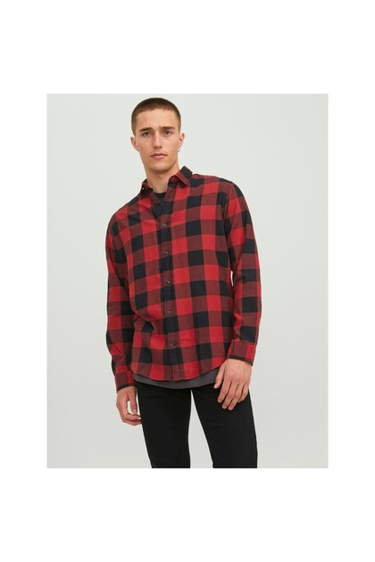 Jack&Jones Erkek Uzun Kol Kareli Gömlek - Günlük Stil
