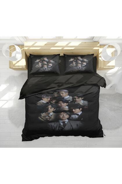 Erayshome Bts 3D Digital Printed Double Duvet Cover Set