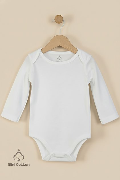 Organic Long Sleeve 100% Cotton Ribs Fabric Basic Baby Girl and Boy Single Bodysuit