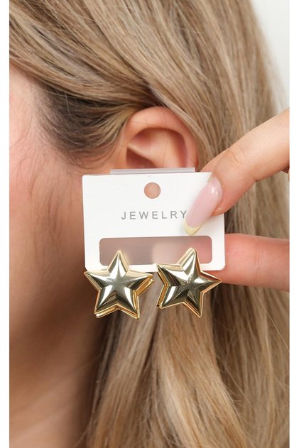 Steel Yellow Star Earrings - Non-Tarnish, Color-Resistant Modern Women's Earrings