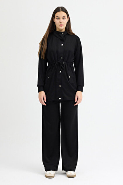 Zitex Modal Tracksuit Set with Astar Pocket Details Modal fabric tracksuit set with zipper and buckle at the waist