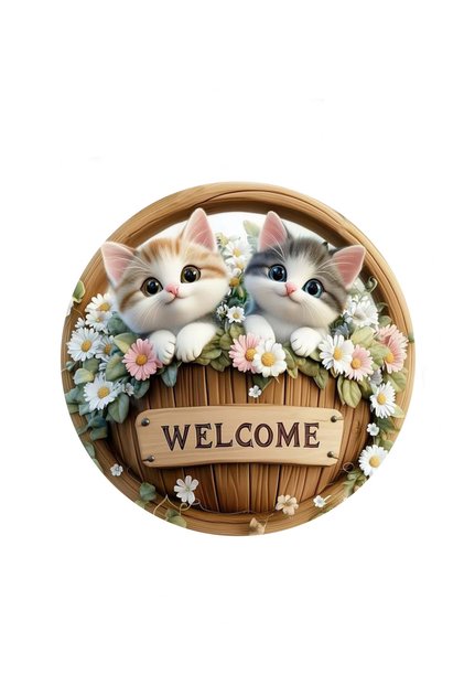 UV Baskı Modern Tasarım Şık Kapı Süsü Welcome Kapı Süsü