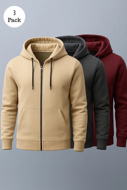 Men's Hooded Oversized 3-Pack Sweatshirt