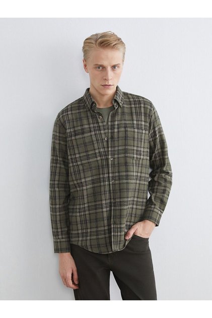 LCWAIKIKI Classic Regular Fit Long Sleeve Plaid Men's Shirt