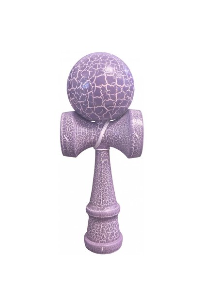 Jucărie Kendama interactivă, Flippy, din lemn, 18 cm, joc de îndemânare, model gradient - crăpat - albastru
