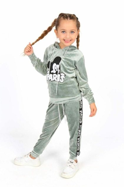 Double K Hooded Velvet Girl's Tracksuit