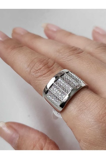 Silver Ring with Stone Original Xuping Wide Large Model