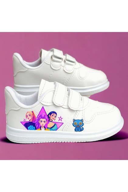 Printed Children's Sports Shoes with Band Sneaker