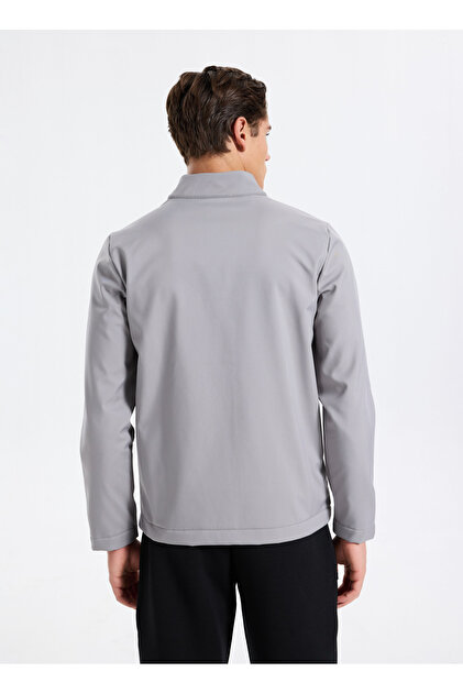 Reebok CN 10901 BAST SOFTSHELL Gri Regular Fit Düz Erkek Zip Ceket