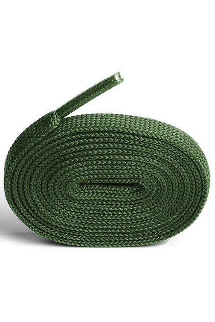 Khaki Green 7 mm Thick 1 Pair of Flat Sports Shoe Laces