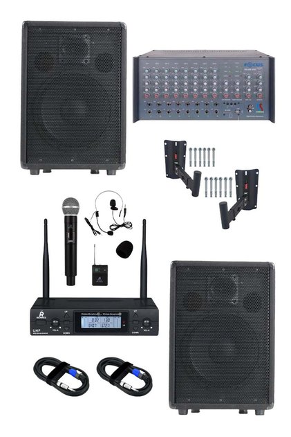 Elit Plus Paket-2 Profesyonel Ses Sistemi Mikser Amfi Hoparlör Mikrofon
