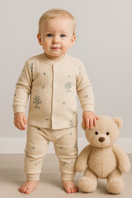 100% Cotton Tree Patterned Baby Pajama Set