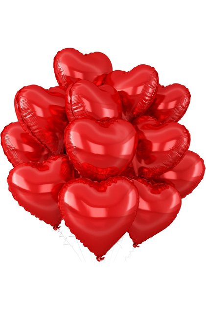 Heart Foil Balloon 8 Units Compatible with Air and Helium 25cm
