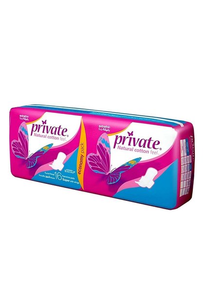 Extra Thin Super Feminine Pads - Natural Cotton Feel, With Wings, 16 Pcs