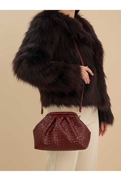 Burgundy Scholarship Lined Hand and Shoulder Bag