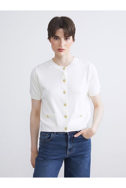 Crew Neck Women's Knitwear Cardigan
