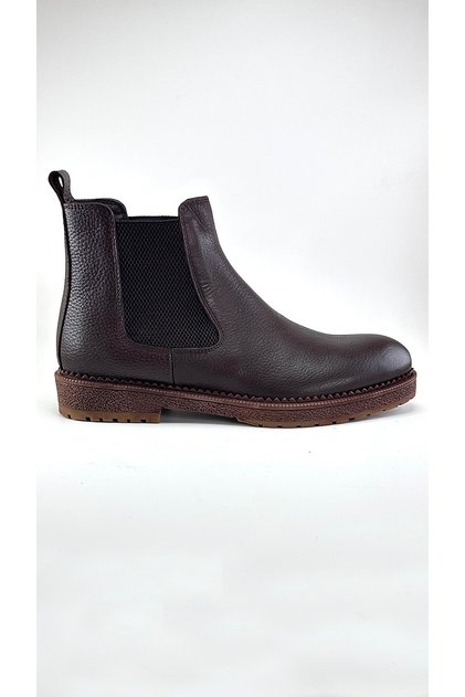 Genuine Leather Chelsea Men's Winter Boots - Lightweight and Comfortable - Suitable for Everyday Wear