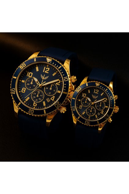 Set Ceasuri Premium pentru Cuplu – Elegance Gold & Navy