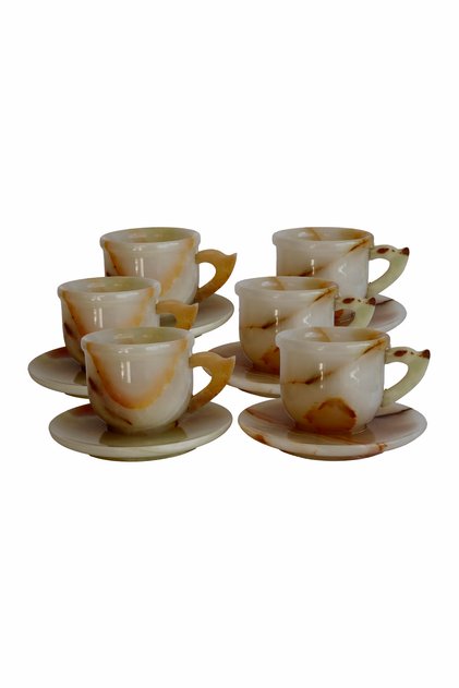 Handmade Onyx Natural Stone Cup Set – 2-Piece & 6-Piece – Natural Patterned Luxury Stone Design