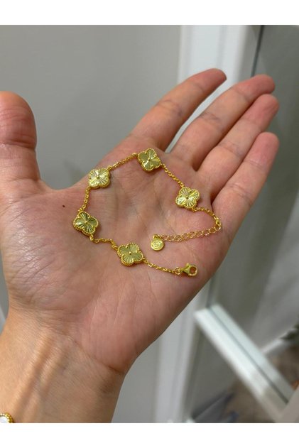 Kadın Gümüş 5 Yoncalı Bileklik
