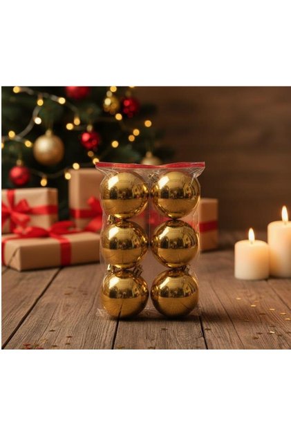 Ert-yil-25315-gld christmas ball gold 10 cm 6 pieces opp