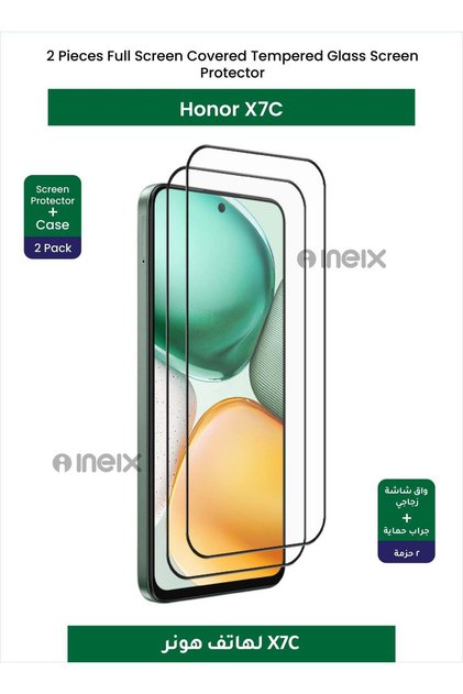 2 Pieces Full Screen Cove Tempered Glass Screen Protector For Honor X7C